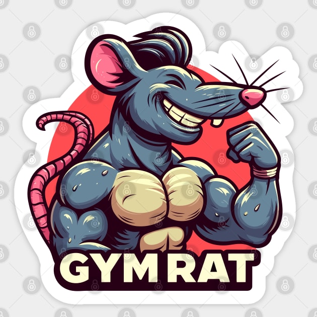 Muscled Gym Rat motivation meme mscot Sticker by Artilize